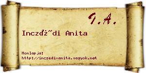 Inczédi Anita névjegykártya
