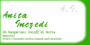 anita inczedi business card